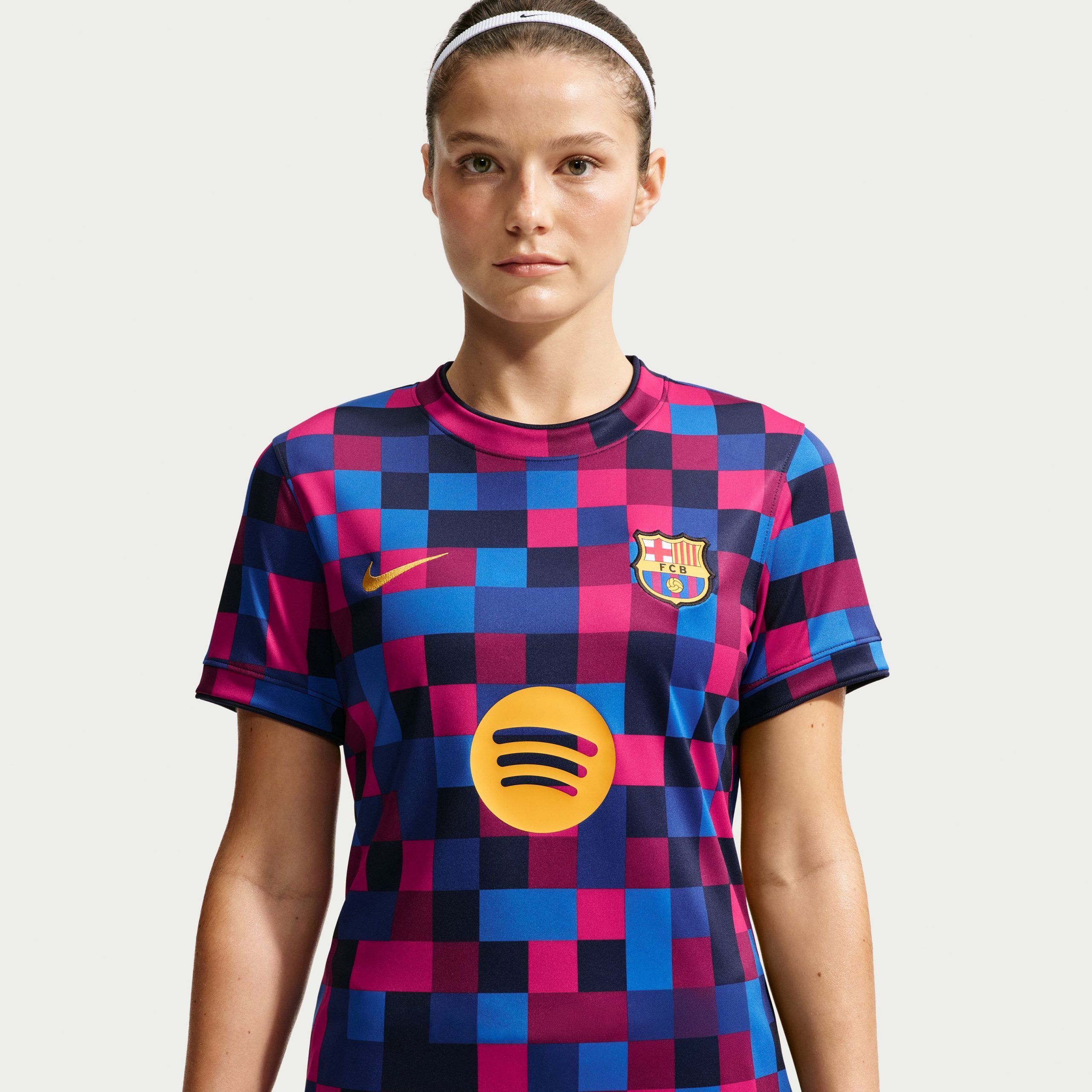 Nike FC Barcelona Pre-Match Trainingsshirt 2026-2027 Dames Rood Donkerblauw Geel Nike FC Barcelona Pre-Match Trainingsshirt 2026-2027 Dames Rood Donkerblauw Geel - foto 3