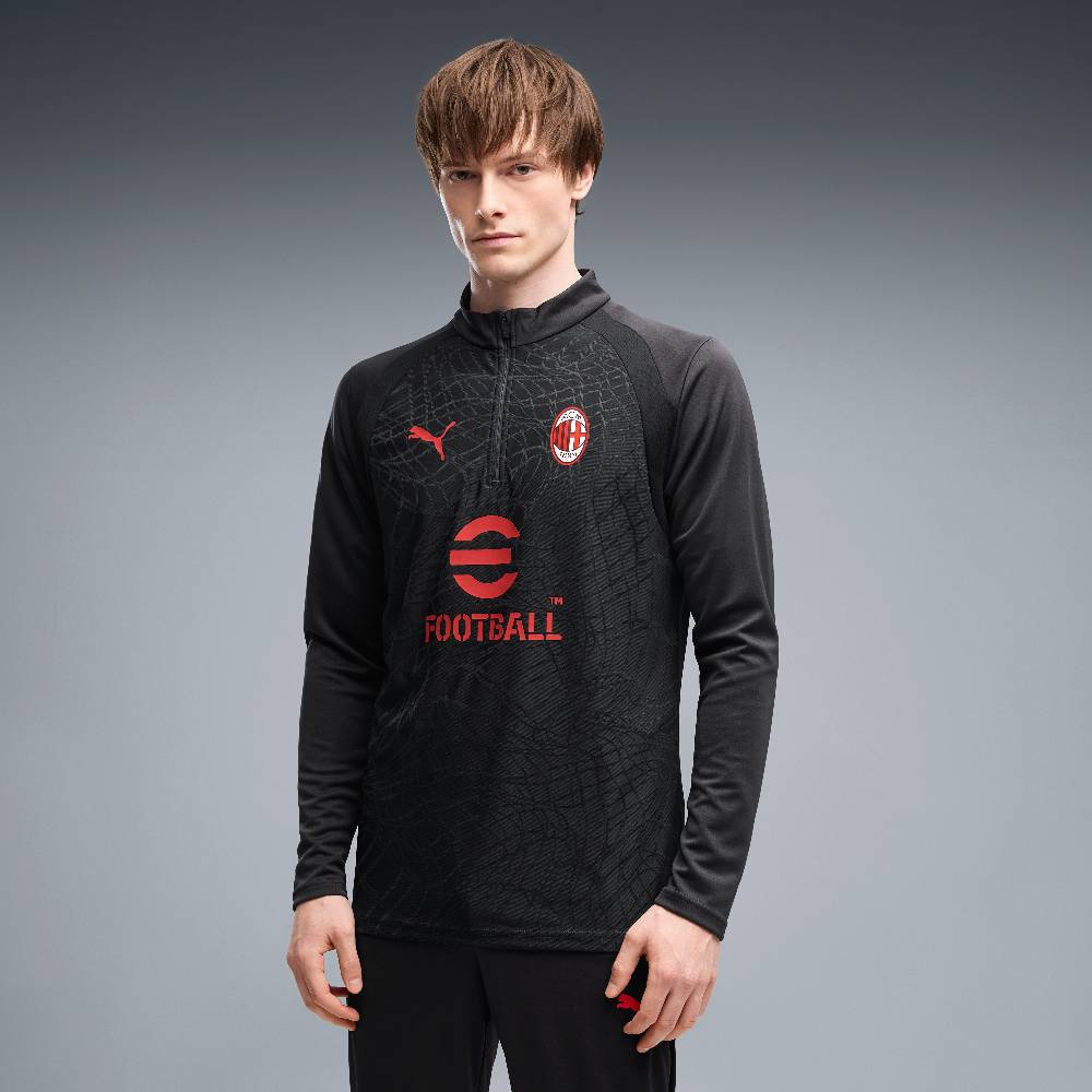 PUMA AC Milan Trainingspak 1/4-Zip 2026-2027 Donkergrijs Rood PUMA AC Milan Trainingspak 1/4-Zip 2026-2027 Donkergrijs Rood - Afbeelding 2