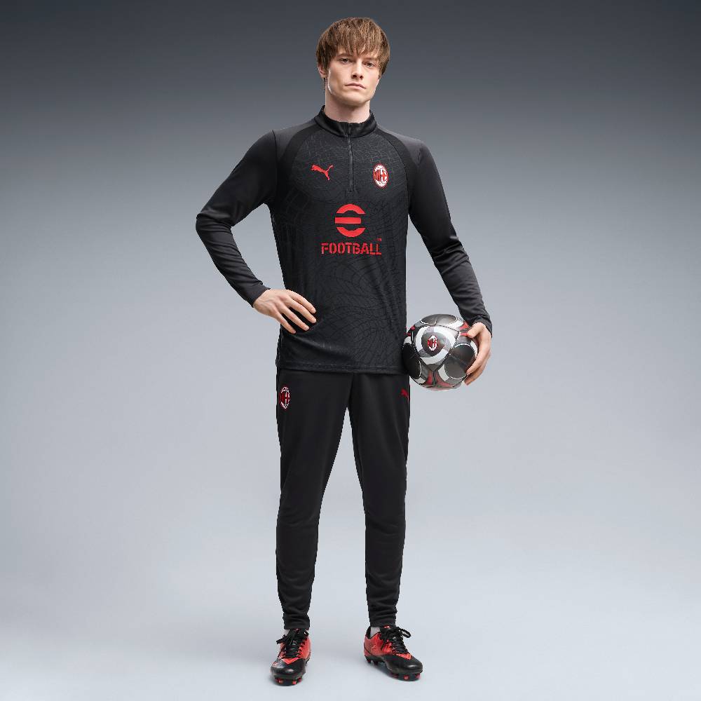 PUMA AC Milan Trainingstrui 1/4-Zip 2026-2027 Donkergrijs Rood PUMA AC Milan Trainingstrui 1/4-Zip 2026-2027 Donkergrijs Rood - Afbeelding 3