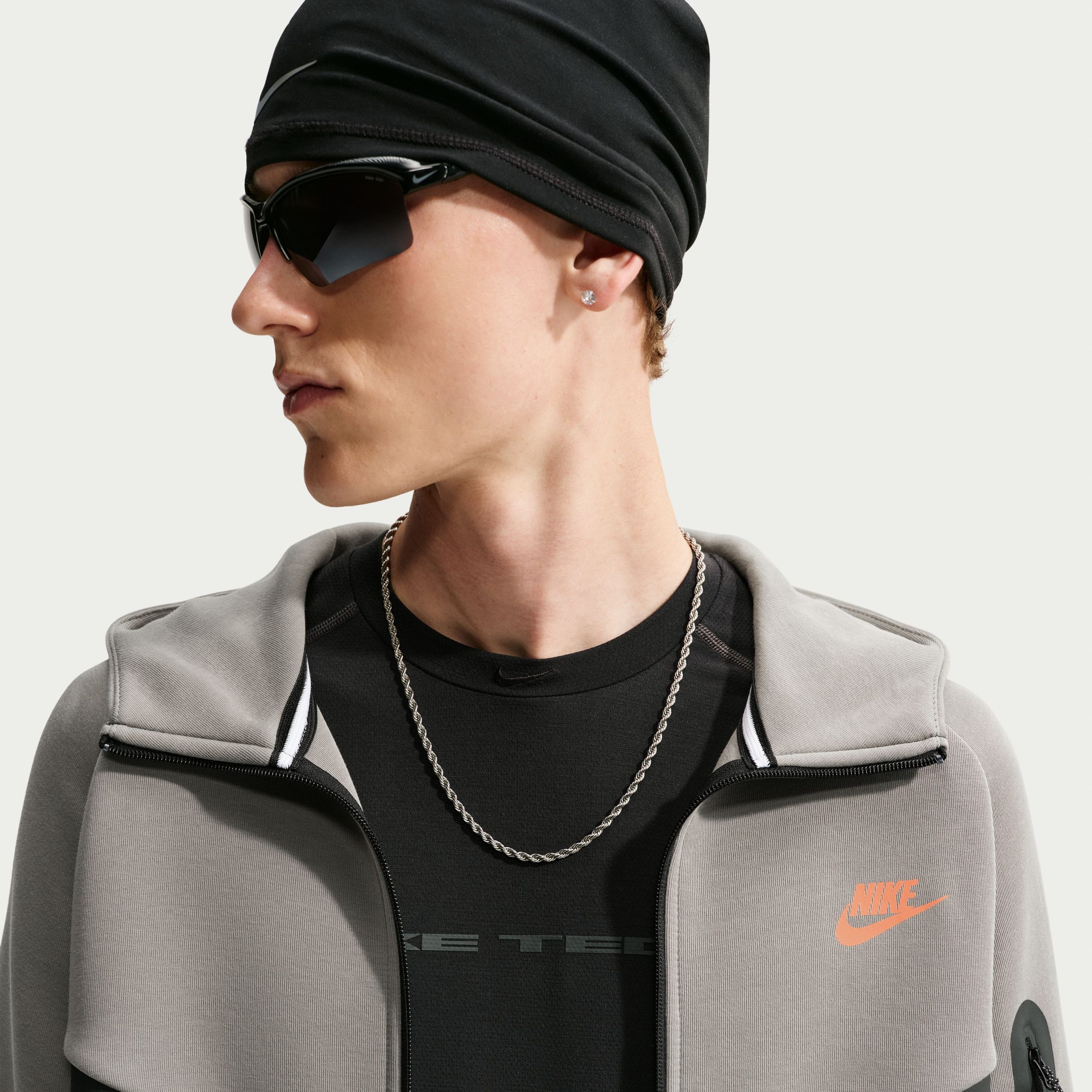 Nike Tech Fleece Sportswear Vest Donkergrijs Zwart Oranje Nike Tech Fleece Sportswear Vest Donkergrijs Zwart Oranje - Afbeelding 4