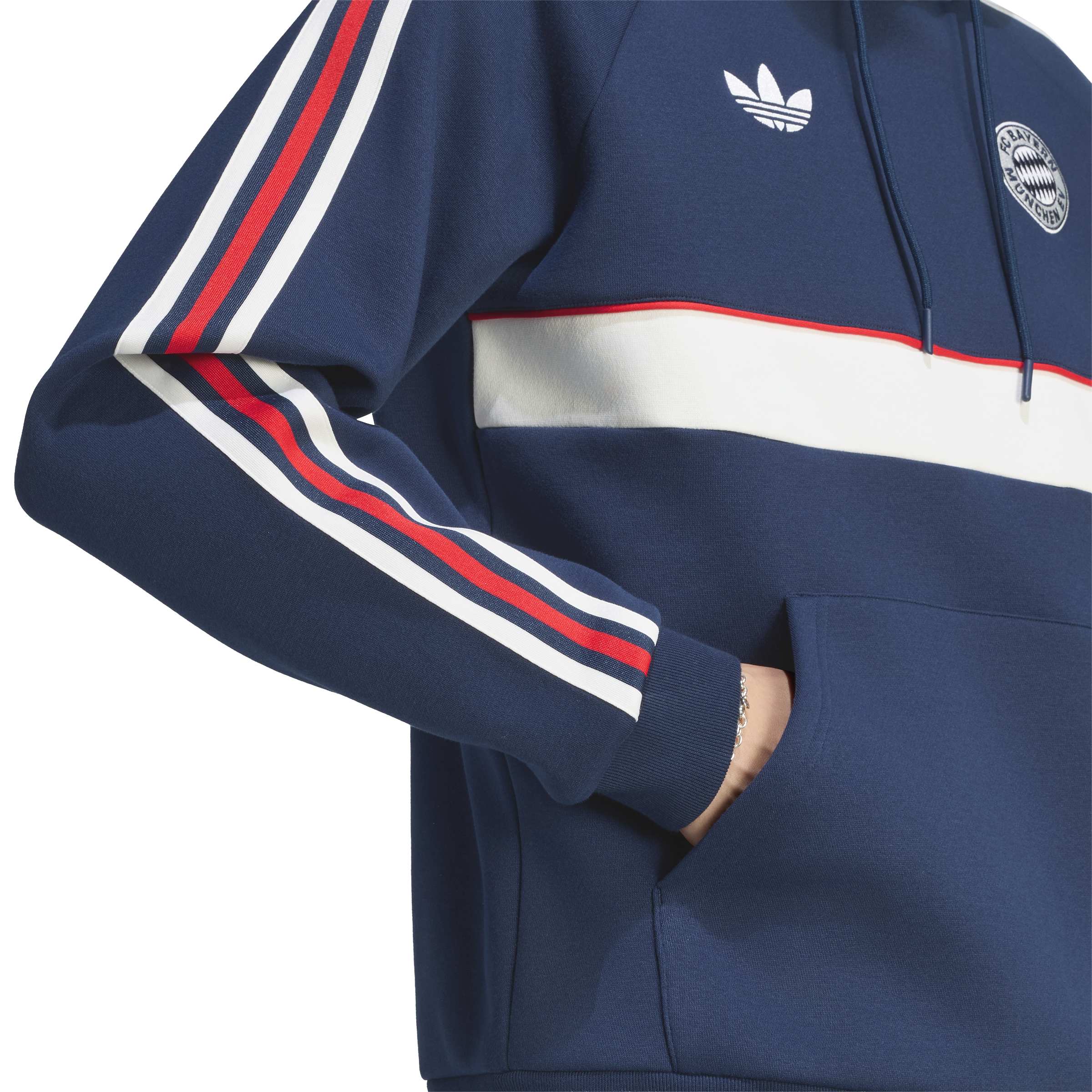 Adidas Bayern München Originals Trainingspak Hooded Donkerblauw Wit Rood Adidas Bayern München Originals Trainingspak Hooded Donkerblauw Wit Rood - Afbeelding 6