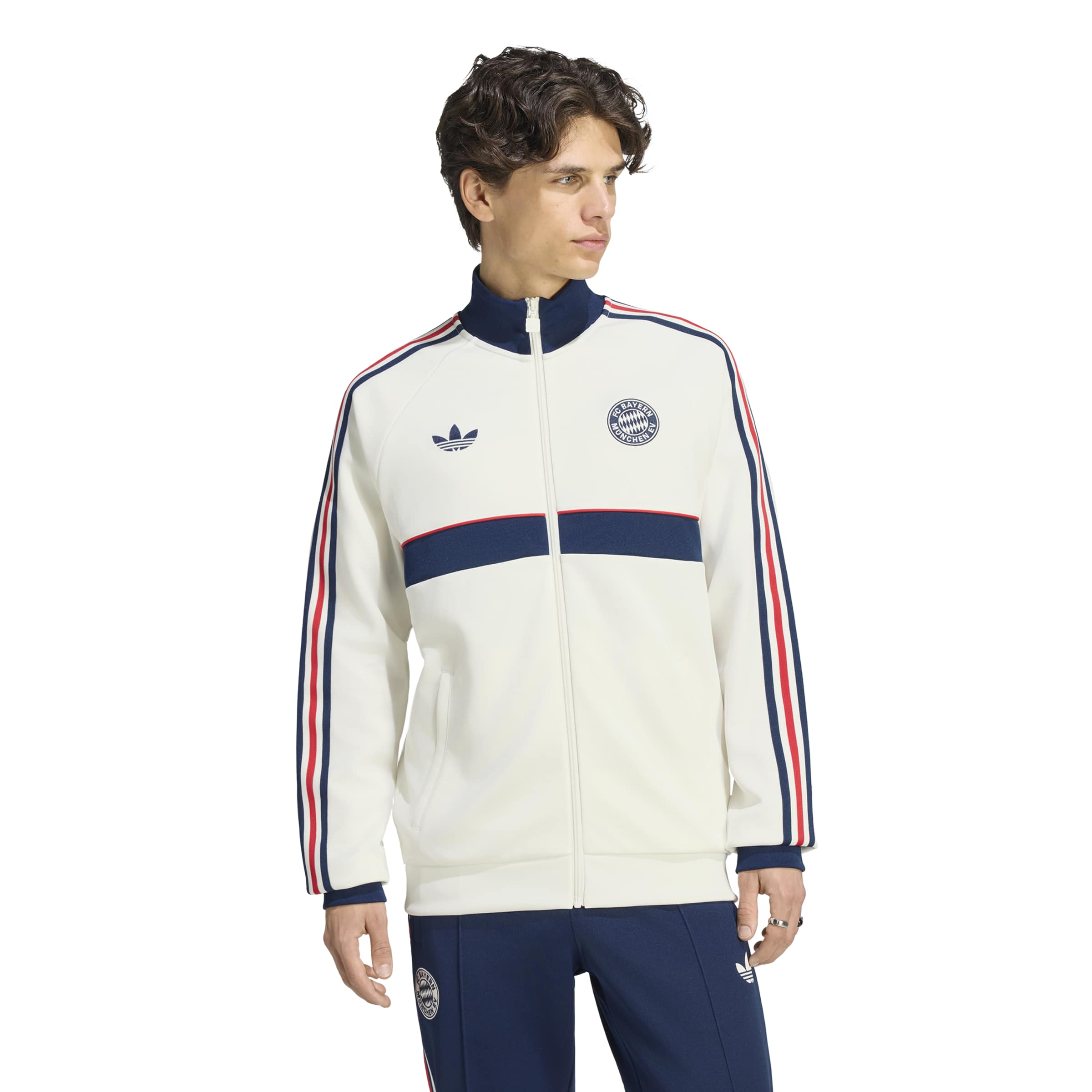 Adidas Bayern München Originals Trainingspak Full-Zip Wit Donkerblauw Rood Adidas Bayern München Originals Trainingspak Full-Zip Wit Donkerblauw Rood - Afbeelding 3