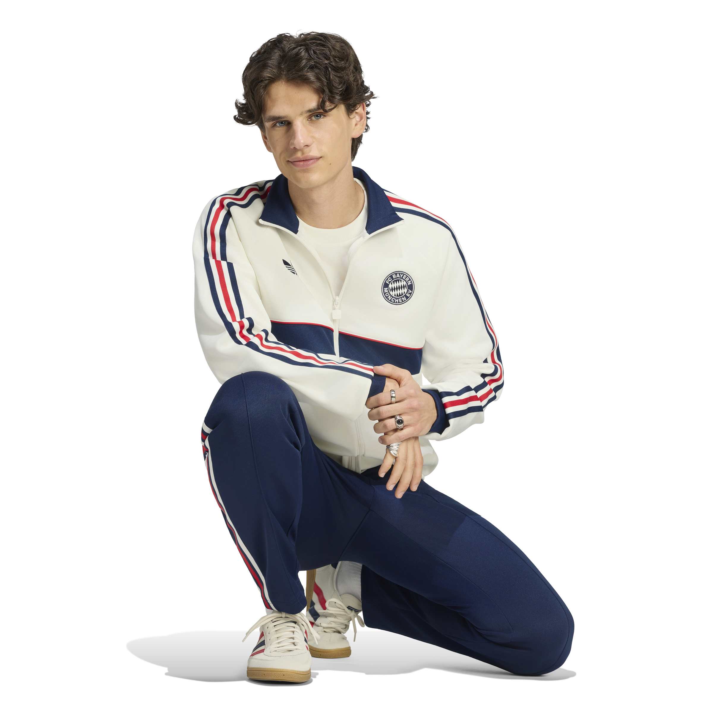 Adidas Bayern München Originals Trainingspak Full-Zip Wit Donkerblauw Rood Adidas Bayern München Originals Trainingspak Full-Zip Wit Donkerblauw Rood - Afbeelding 2