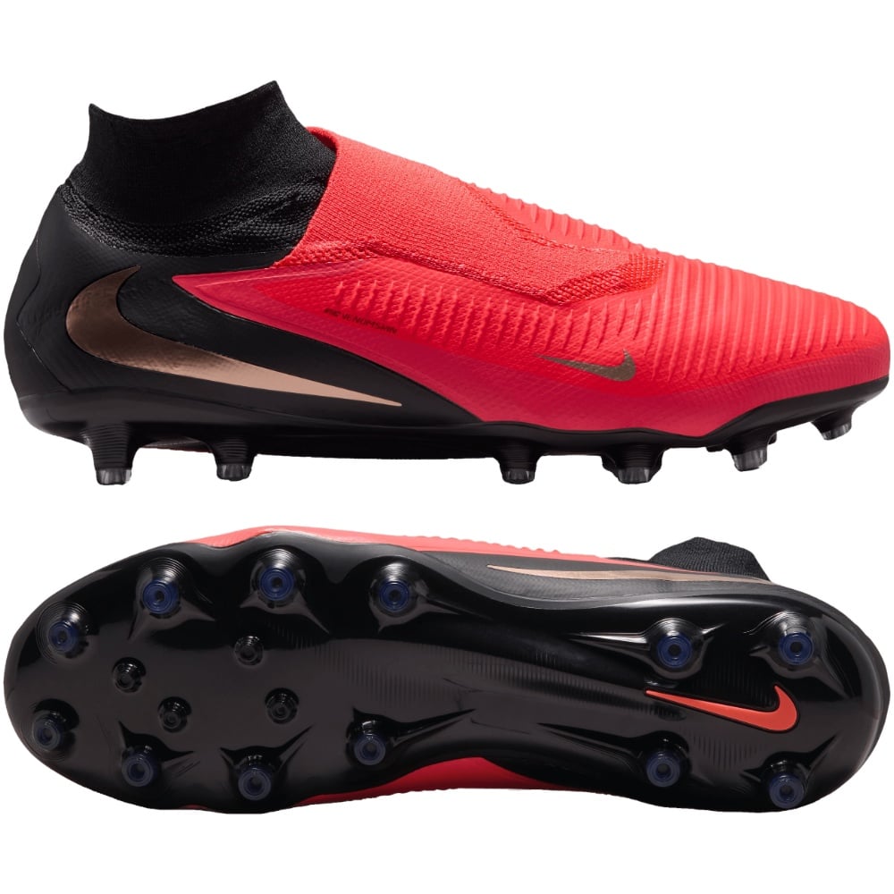 Nike Phantom 6 High Pro Kunstgras Voetbalschoenen (AG) Zwart Felrood Goud Nike Phantom 6 High Pro Kunstgras Voetbalschoenen (AG) Zwart Felrood Goud
