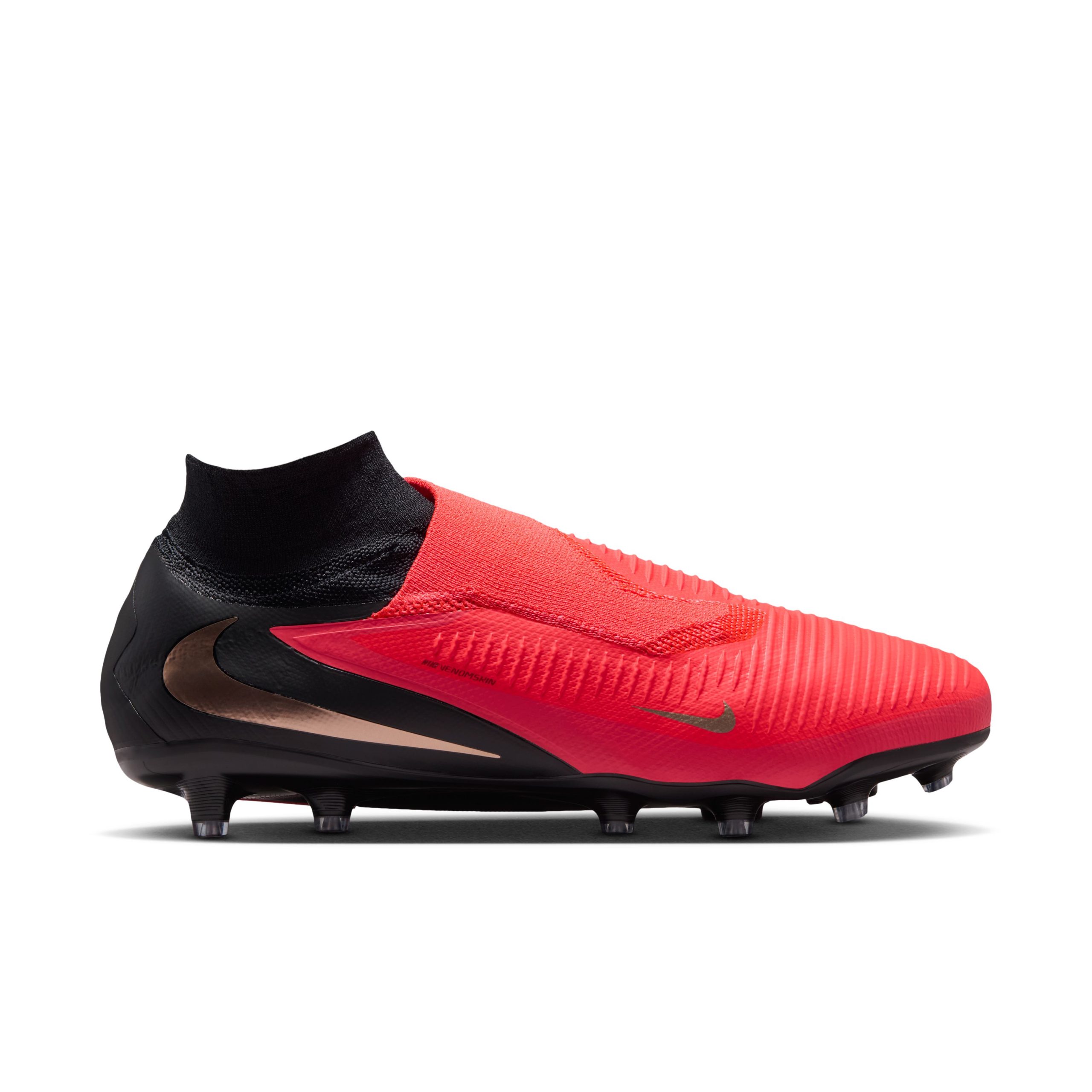 Nike Phantom 6 High Pro Kunstgras Voetbalschoenen (AG) Zwart Felrood Goud Nike Phantom 6 High Pro Kunstgras Voetbalschoenen (AG) Zwart Felrood Goud - Afbeelding 2