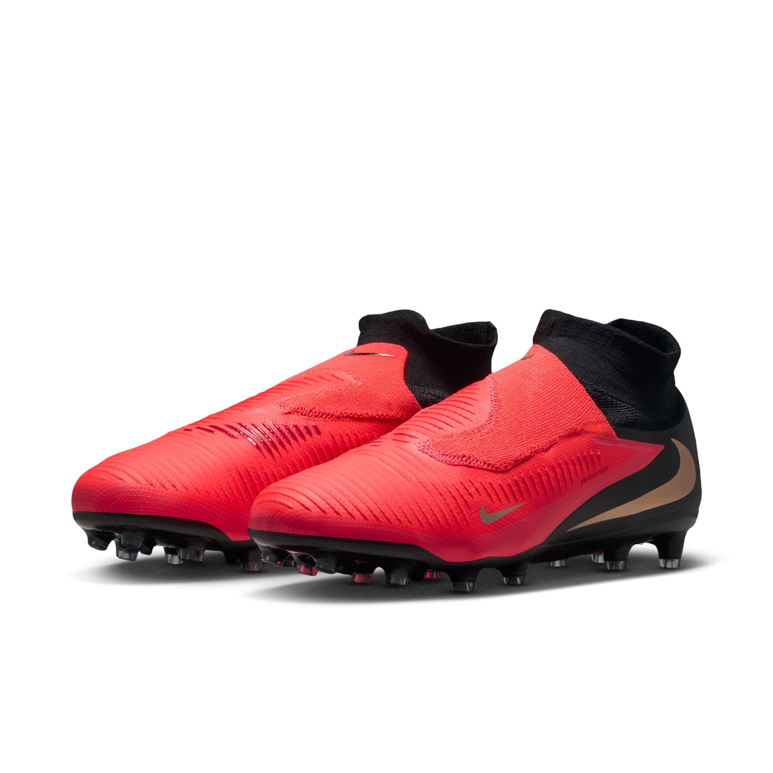 Nike Phantom 6 High Pro Kunstgras Voetbalschoenen (AG) Zwart Felrood Goud Nike Phantom 6 High Pro Kunstgras Voetbalschoenen (AG) Zwart Felrood Goud - Afbeelding 4