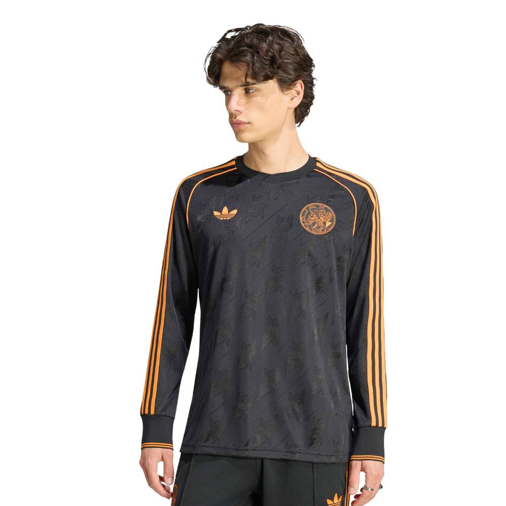 Adidas Ajax Originals T-Shirt Lange Mouwen Zwart Oranje Adidas Ajax Originals T-Shirt Lange Mouwen Zwart Oranje