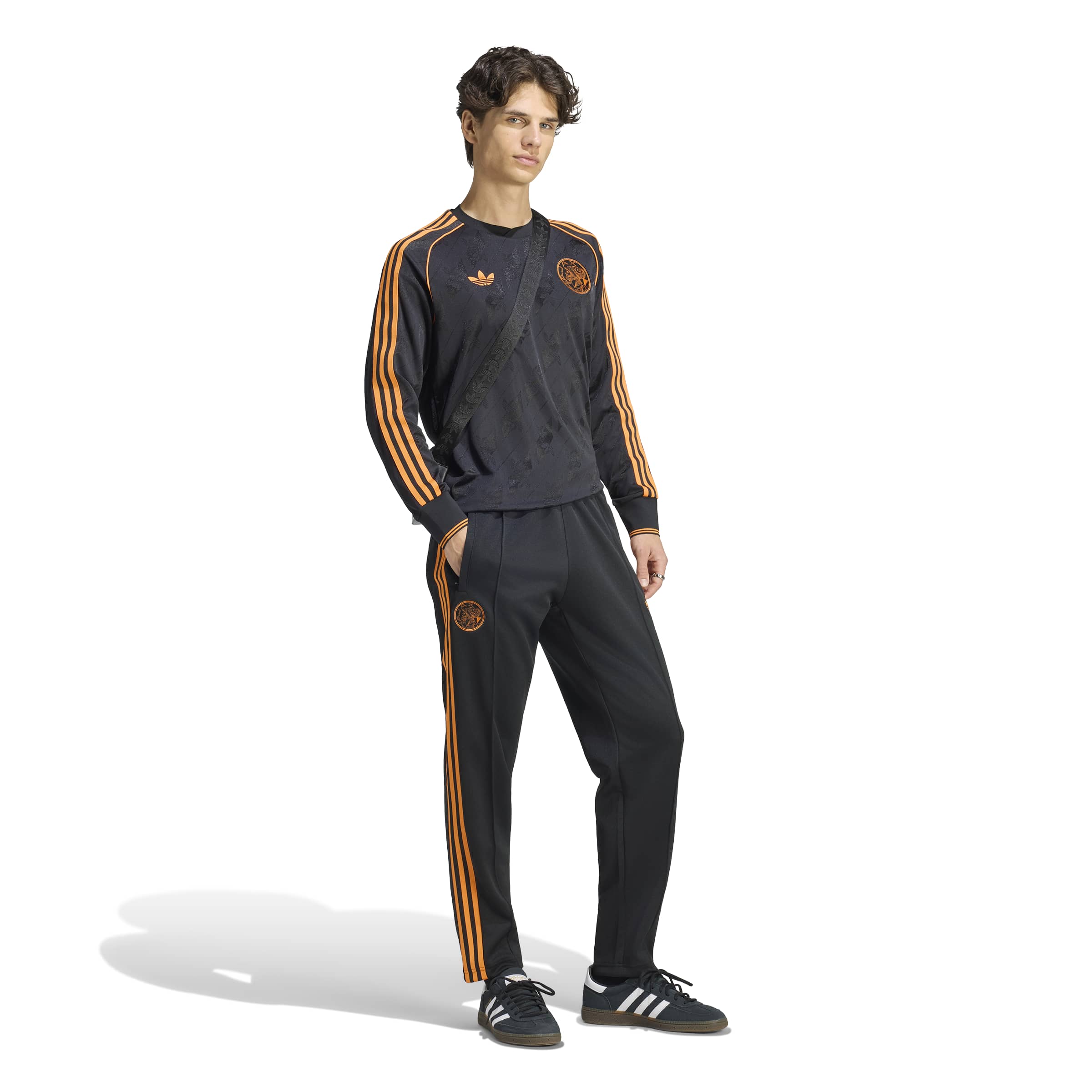 Adidas Ajax Originals T-Shirt Lange Mouwen Zwart Oranje Adidas Ajax Originals T-Shirt Lange Mouwen Zwart Oranje - Afbeelding 5
