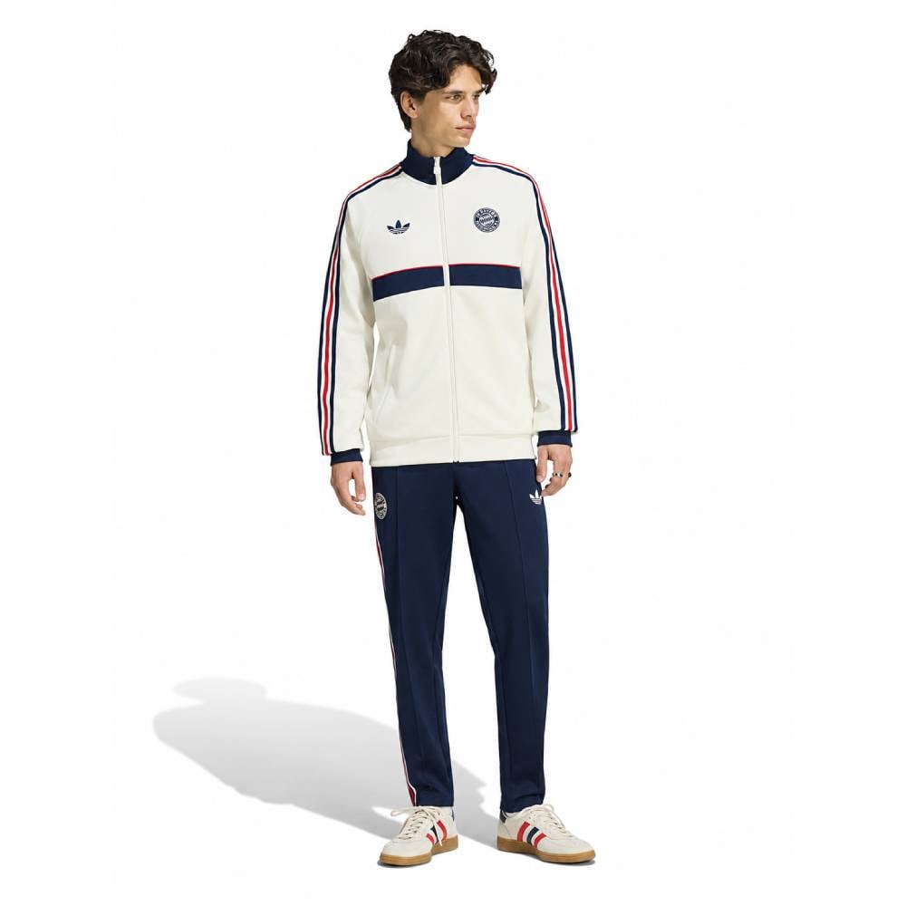 Adidas Bayern München Originals Trainingspak Full-Zip Wit Donkerblauw Rood Adidas Bayern München Originals Trainingspak Full-Zip Wit Donkerblauw Rood