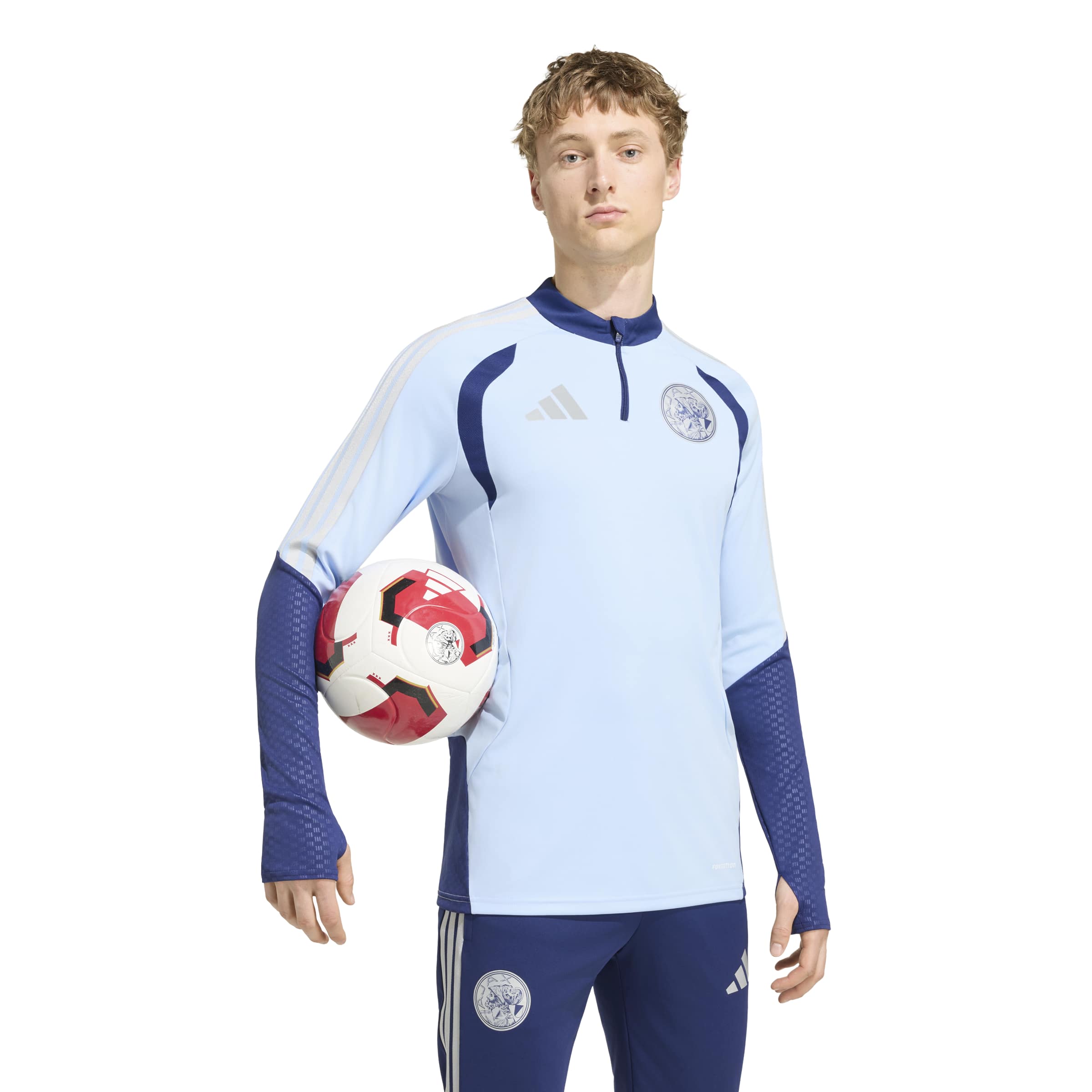 Adidas Ajax Trainingspak 1/4-Zip 2026-2027 Lichtblauw Donkerblauw Adidas Ajax Trainingspak 1/4-Zip 2026-2027 Lichtblauw Donkerblauw - Afbeelding 2