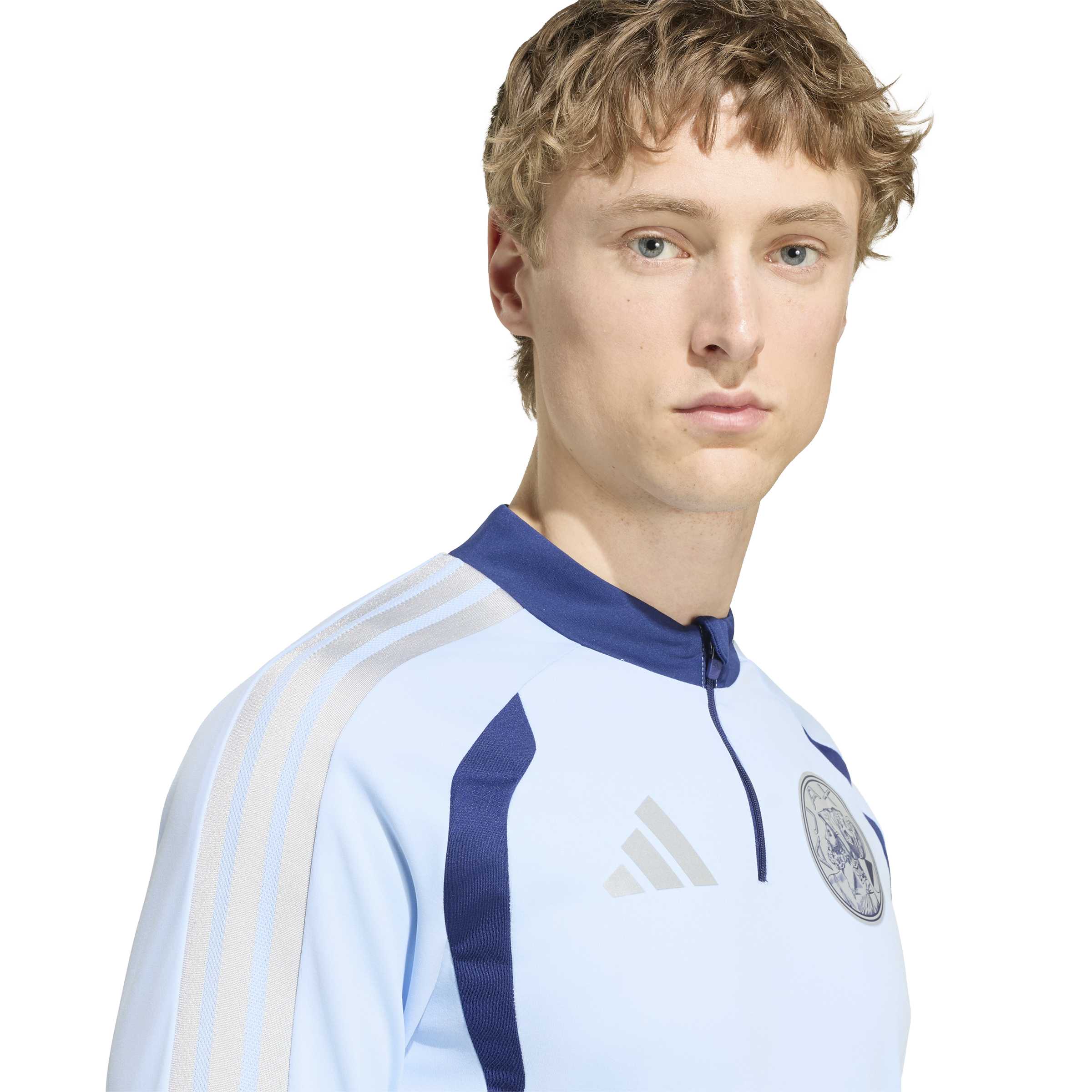 Adidas Ajax Trainingspak 1/4-Zip 2026-2027 Lichtblauw Donkerblauw Adidas Ajax Trainingspak 1/4-Zip 2026-2027 Lichtblauw Donkerblauw - Afbeelding 4