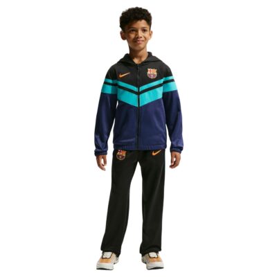 Nike FC Barcelona Sportswear Trainingspak 2026-2027 Kids Zwart Donkerblauw Blauwgroen Goudgeel