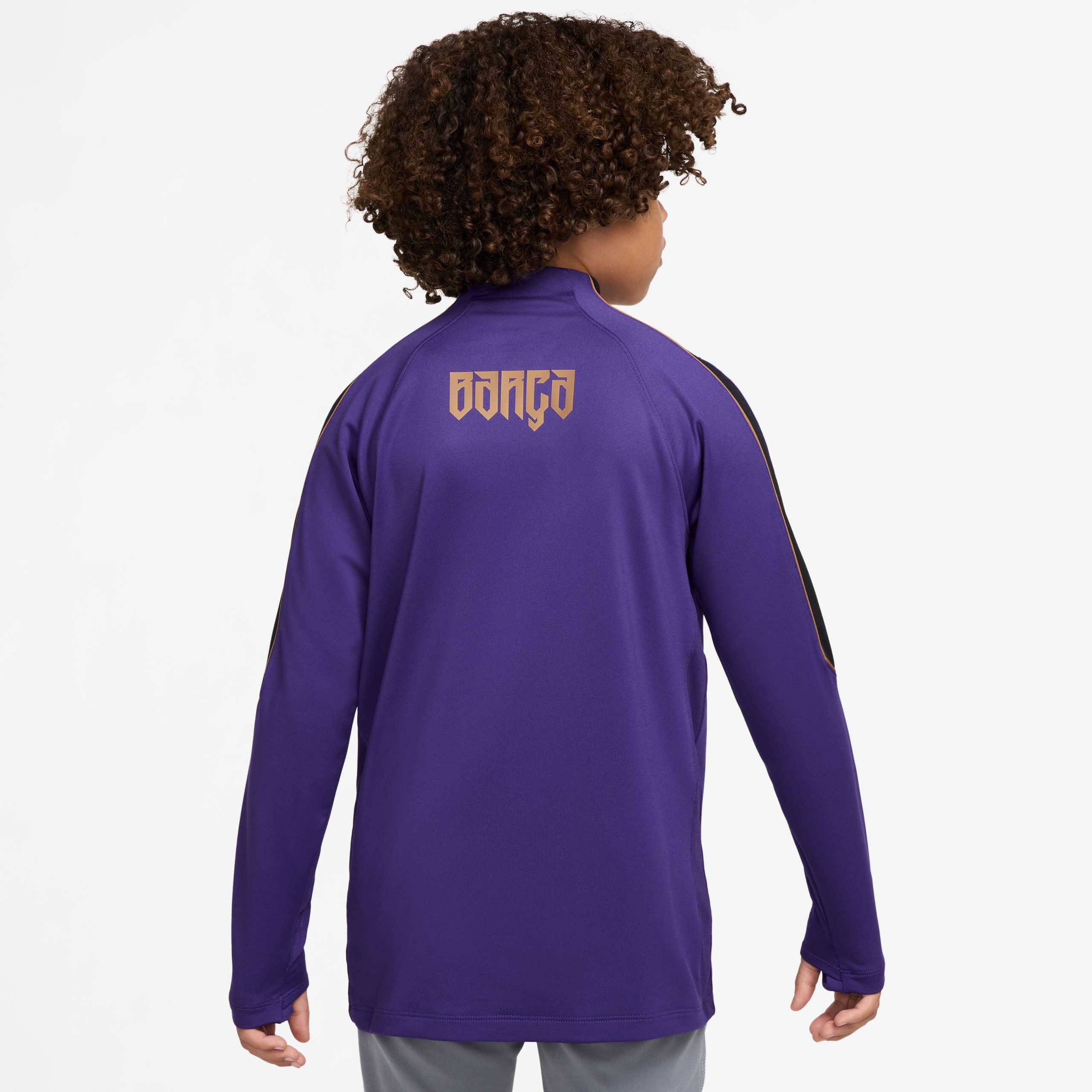 Nike FC Barcelona Strike Trainingstrui 1/4-Zip 2026-2027 Kids Paars Zwart Goud Nike FC Barcelona Strike Trainingstrui 1/4-Zip 2026-2027 Kids Paars Zwart Goud - foto 2