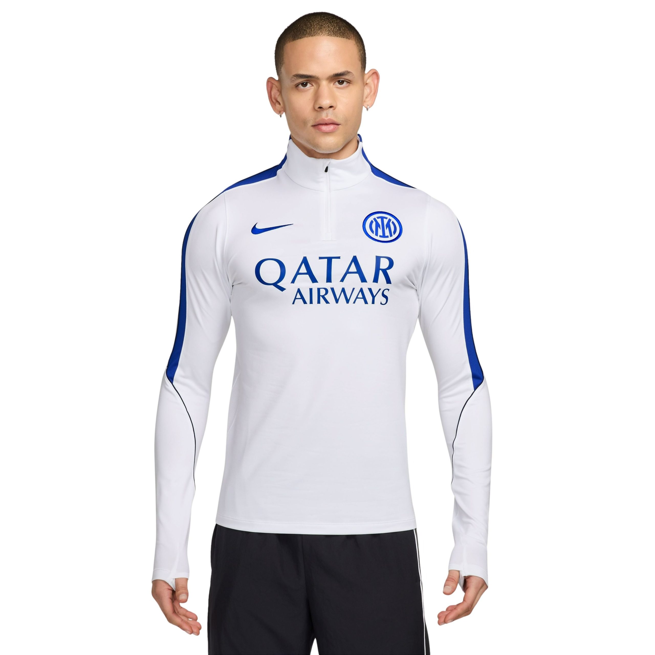 Nike Inter Milan Strike Trainingstrui 1/4-Zip 2026-2027 Wit Donkerblauw Nike Inter Milan Strike Trainingstrui 1/4-Zip 2026-2027 Wit Donkerblauw