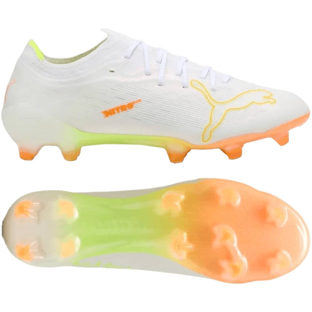 PUMA Ultra Nitro 7 Ultimate Gras Voetbalschoenen (FG) Wit Geel Oranje PUMA Ultra Nitro 7 Ultimate Gras Voetbalschoenen (FG) Wit Geel Oranje