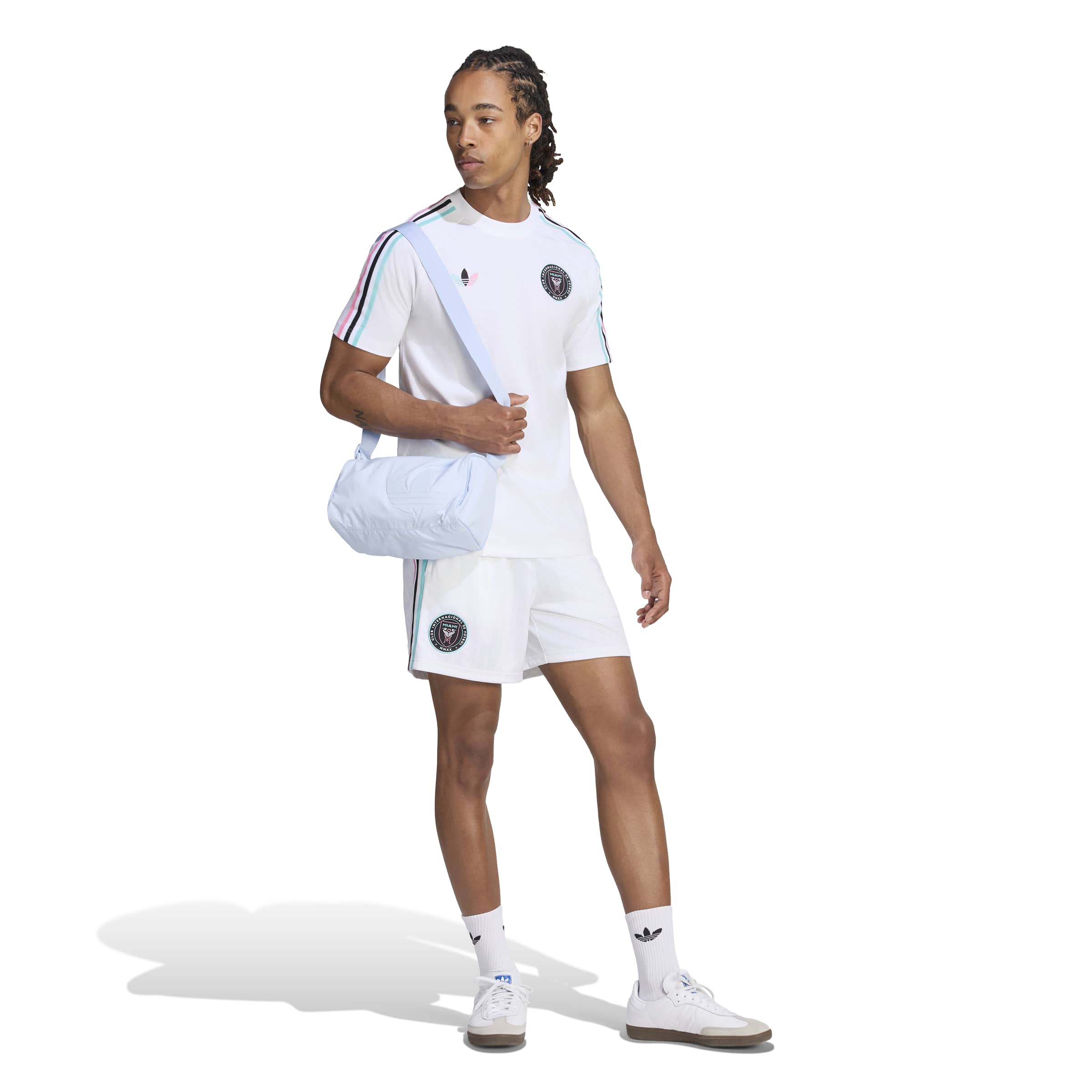 Adidas Inter Miami CF Originals Zomerset Wit Adidas Inter Miami CF Originals Trainingsbroekje Wit Zwart Lichtblauw Roze - foto 5