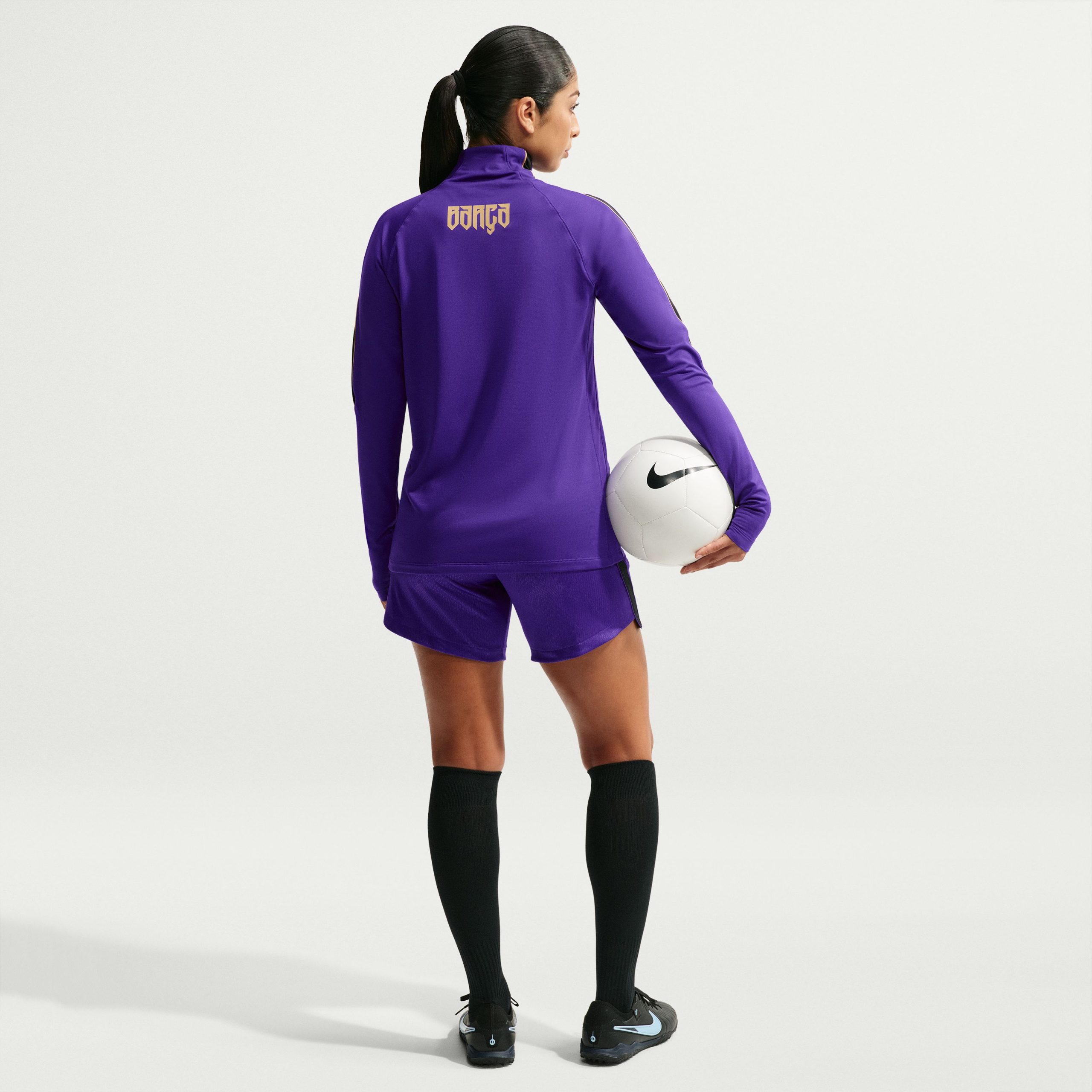 Nike FC Barcelona Strike Trainingstrui 1/4-Zip 2026-2027 Dames Paars Zwart Goud Nike FC Barcelona Strike Trainingstrui 1/4-Zip 2026-2027 Dames Paars Zwart Goud - foto 2