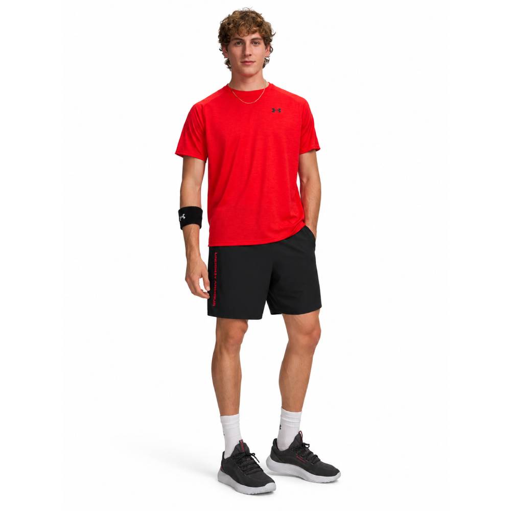 Under Armour Tech Textured Woven Trainingsset Rood Zwart Under Armour Tech Textured Woven Trainingsset Rood Zwart