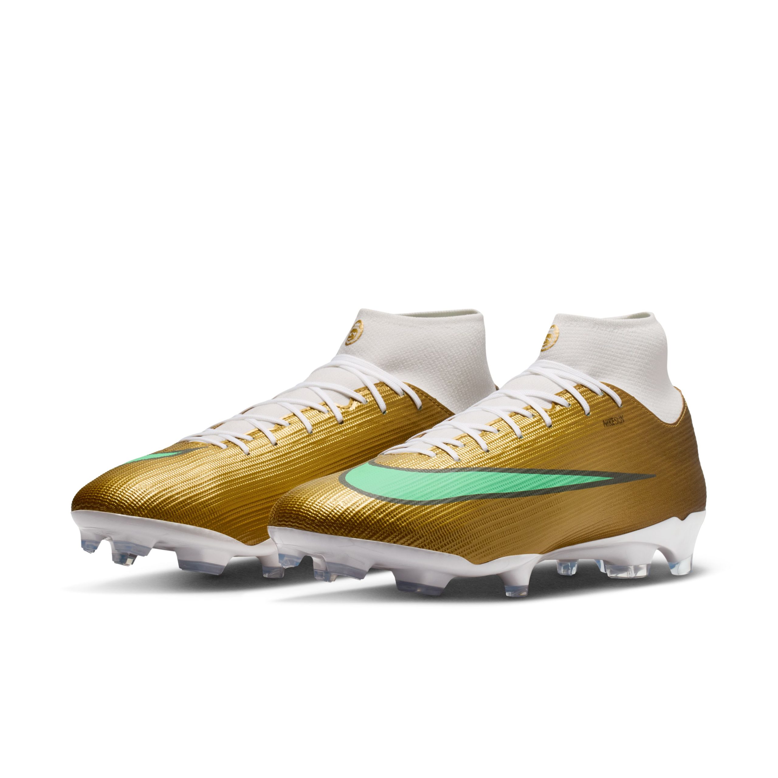 Nike Mercurial Superfly 11 Mbappé Academy Gras / Kunstgras Voetbalschoenen (MG) Goud Groen Wit Nike Mercurial Superfly 11 Mbappé Academy Gras / Kunstgras Voetbalschoenen (MG) Goud Groen Wit - Afbeelding 5