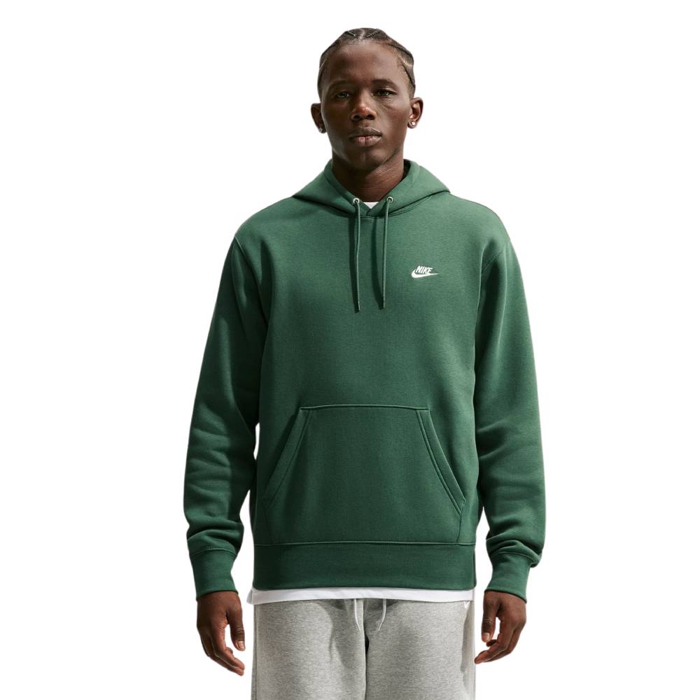 Nike Sportswear Club Fleece Hoodie Donkergroen Wit Nike Sportswear Club Fleece Hoodie Donkergroen Wit