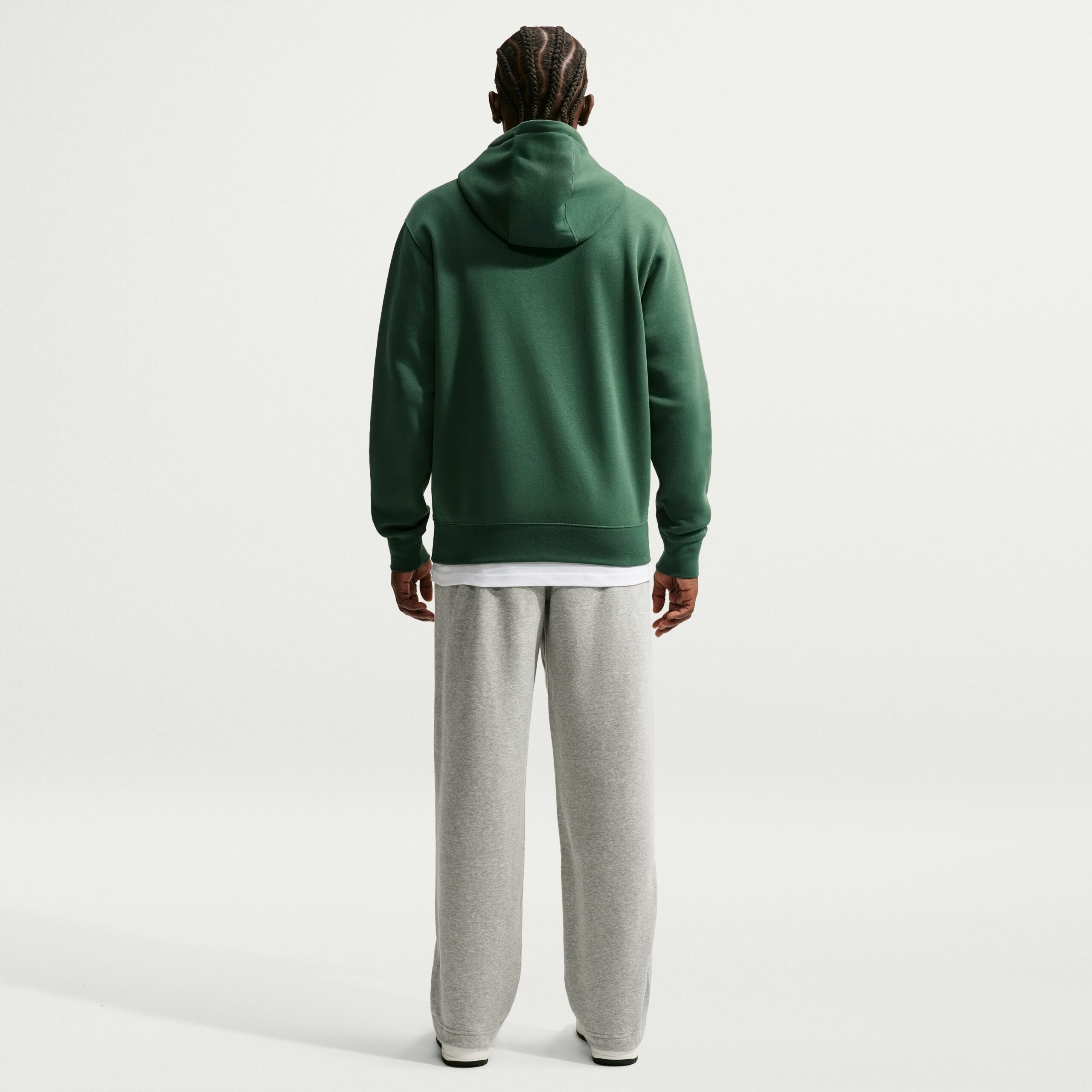 Nike Sportswear Club Fleece Hoodie Donkergroen Wit Nike Sportswear Club Fleece Hoodie Donkergroen Wit - Afbeelding 2