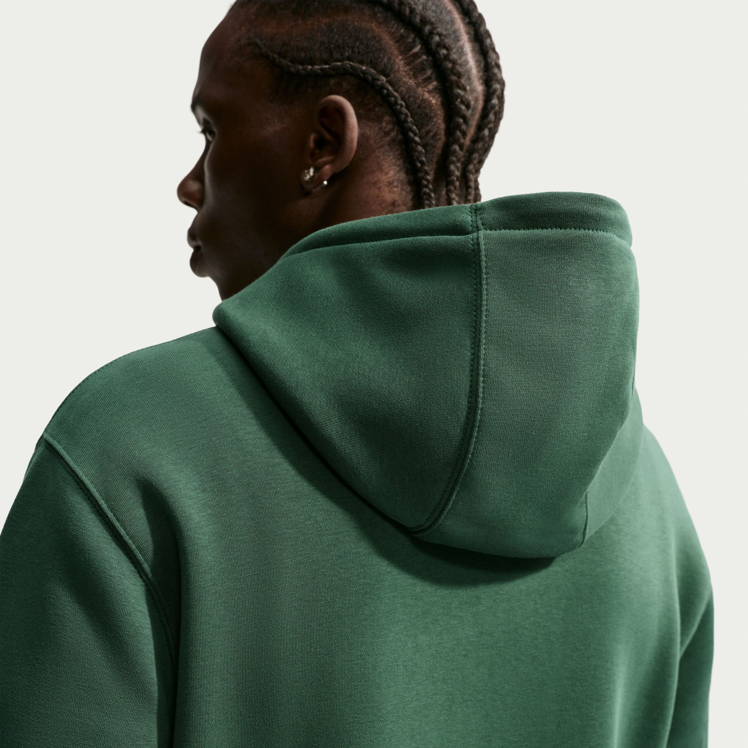 Nike Sportswear Club Fleece Hoodie Donkergroen Wit Nike Sportswear Club Fleece Hoodie Donkergroen Wit - Afbeelding 4
