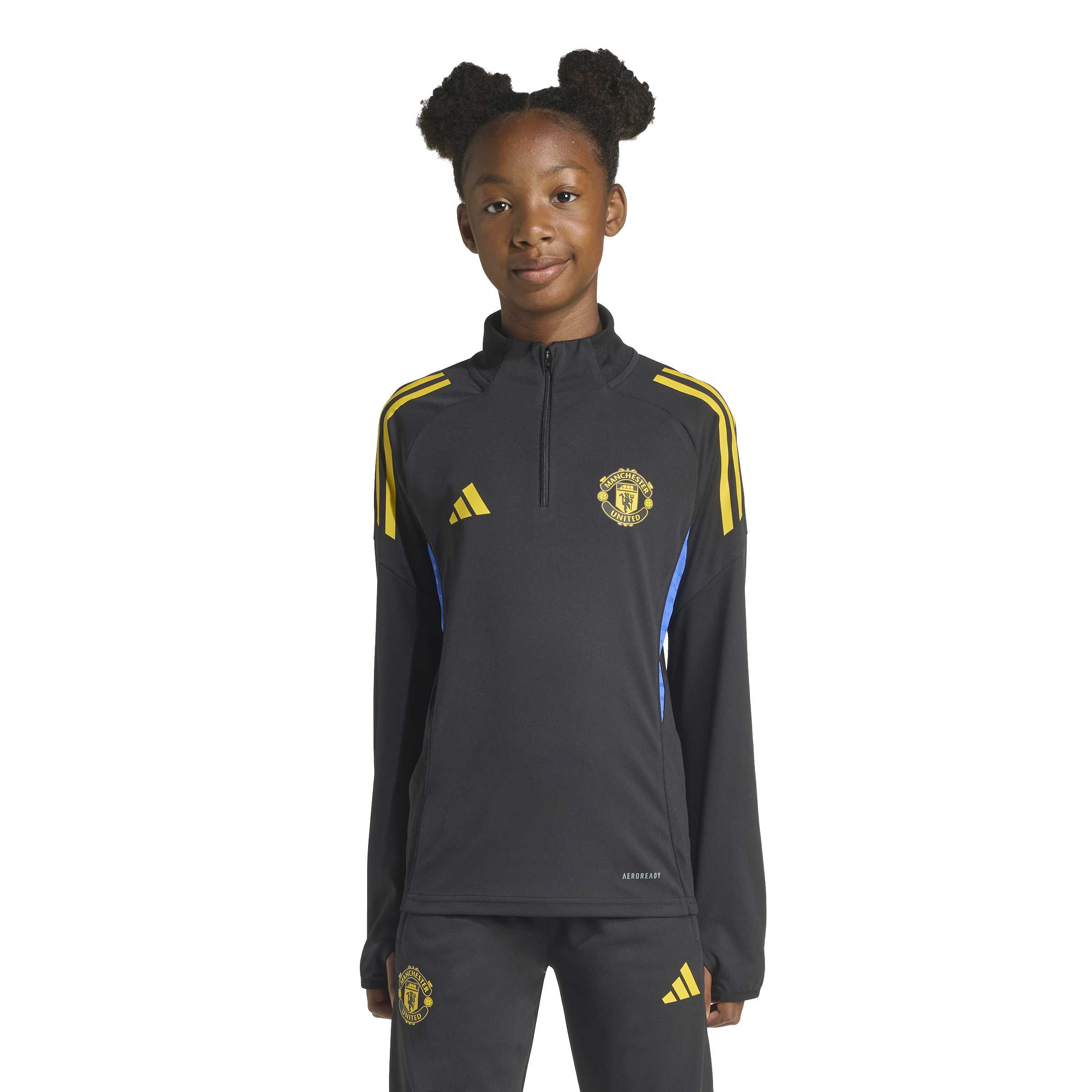 Adidas Manchester United Trainingspak 1/4-Zip 2025-2026 Kids Zwart Blauw Geel Adidas Manchester United Trainingspak 1/4-Zip 2025-2026 Kids Zwart Blauw Geel - foto 2