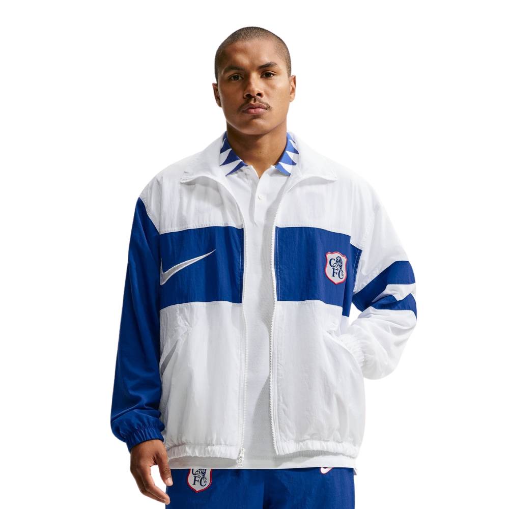 Nike Chelsea Repel Woven Trainingsjack 1996 Wit Donkerblauw Nike Chelsea Repel Woven Trainingsjack 1996 Wit Donkerblauw