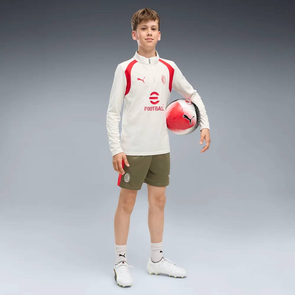 PUMA AC Milan Trainingstrui 1/4-Zip 2026-2027 Kids Lichtgrijs Rood PUMA AC Milan Trainingstrui 1/4-Zip 2026-2027 Kids Lichtgrijs Rood - Afbeelding 3