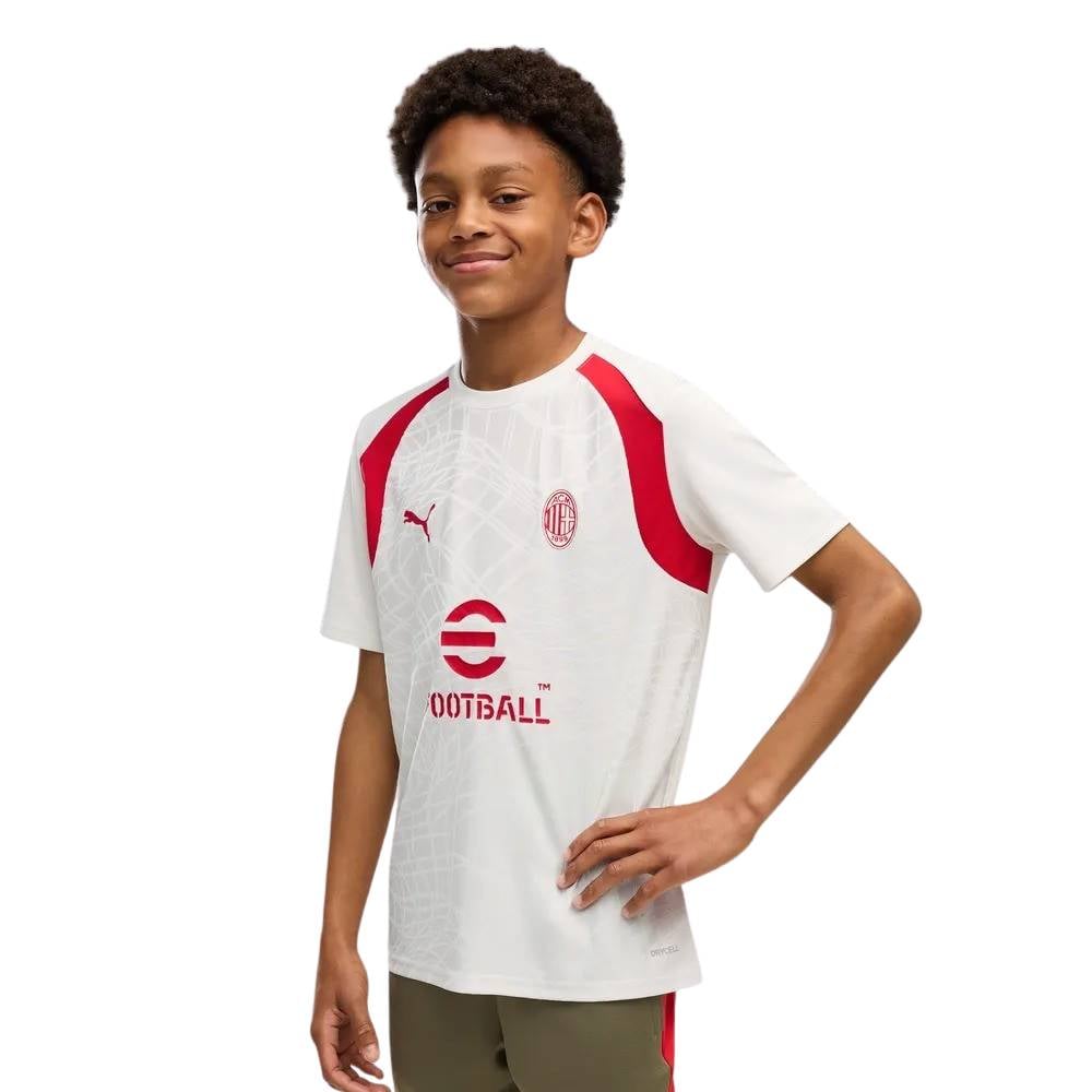 PUMA AC Milan Trainingsshirt 2026-2027 Kids Lichtgrijs Rood PUMA AC Milan Trainingsshirt 2026-2027 Kids Lichtgrijs Rood