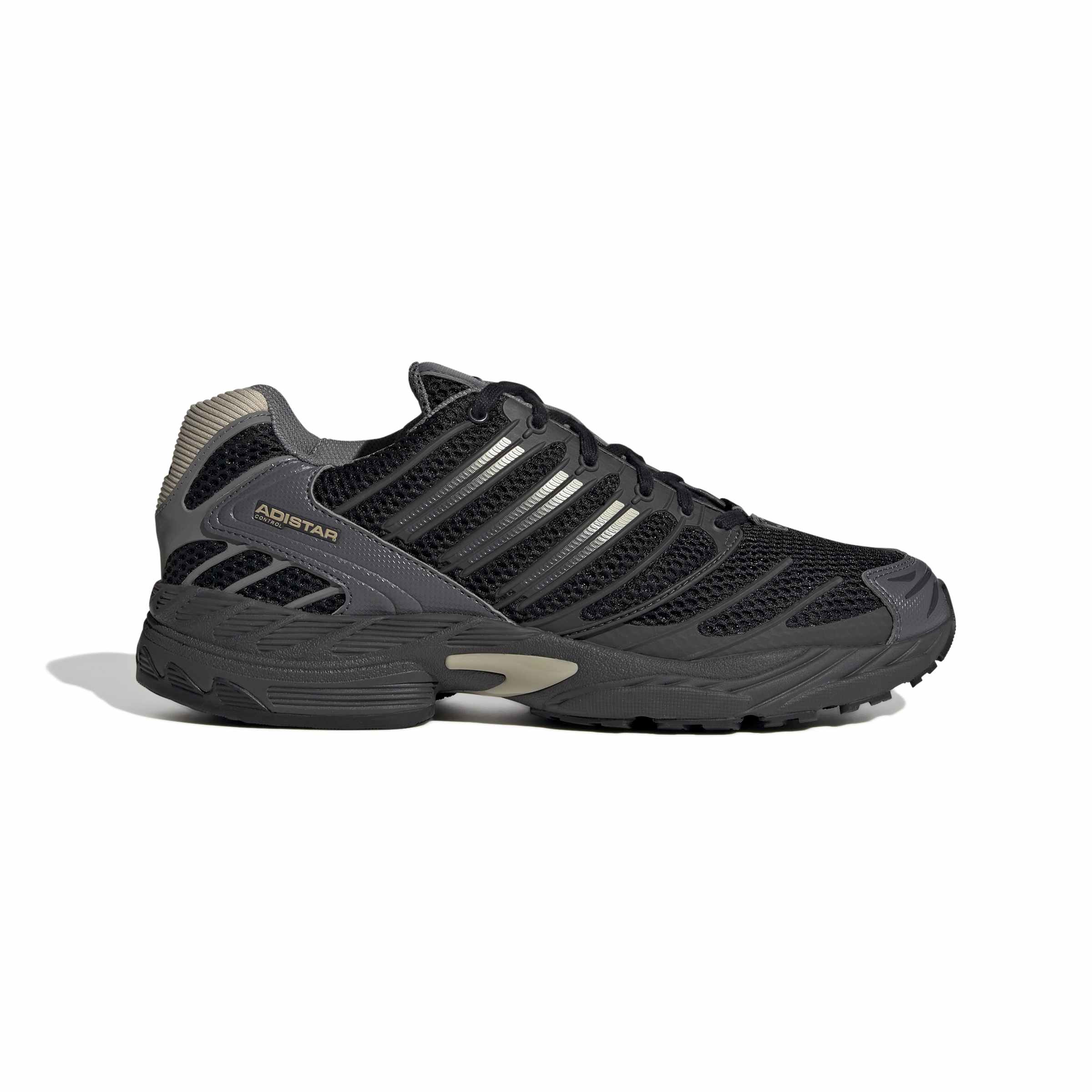 Adidas Adistar Control 3 Sneakers Zwart Antraciet Beige Adidas Adistar Control 3 Sneakers Zwart Antraciet Beige