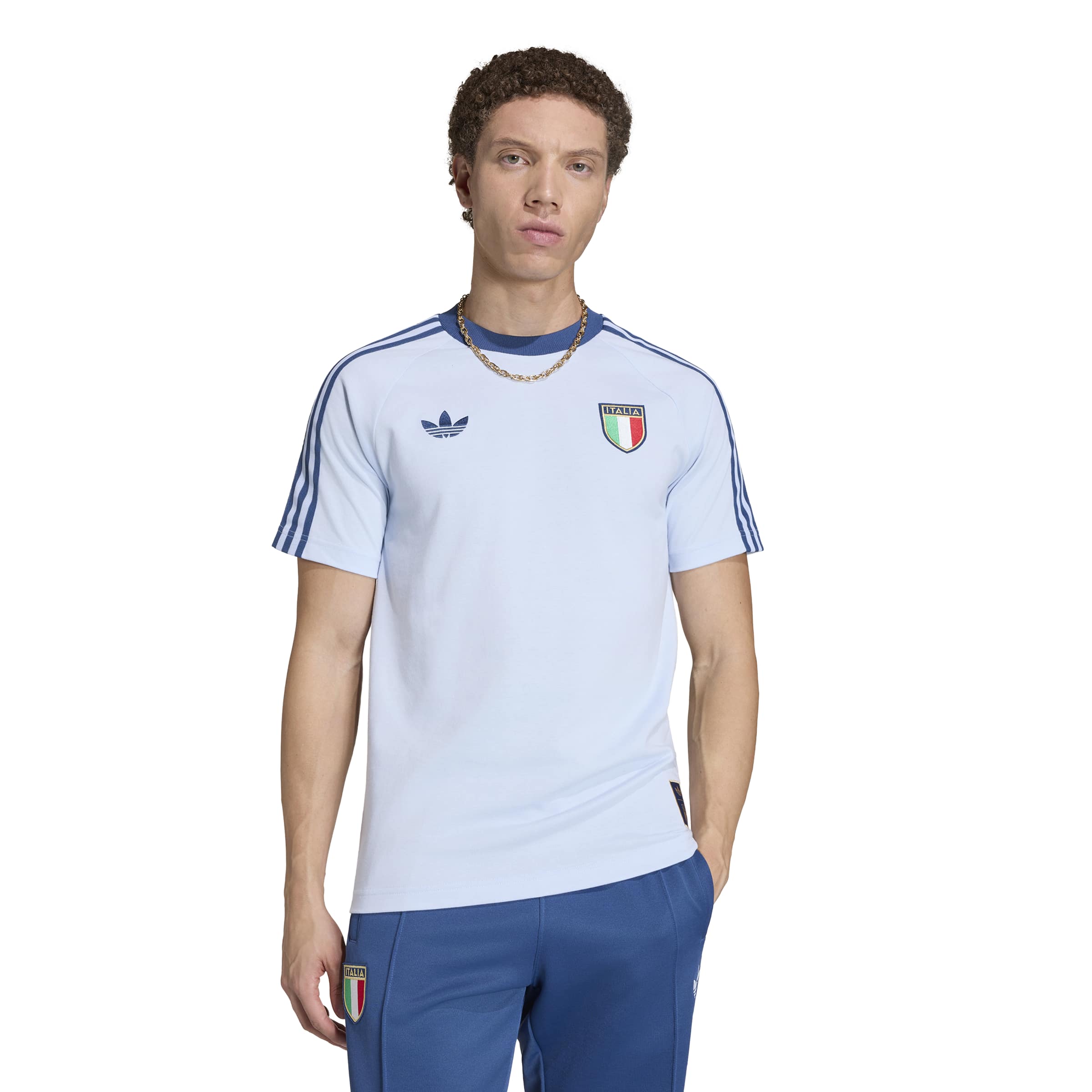 Adidas Italië Originals T-Shirt Lichtblauw Blauw