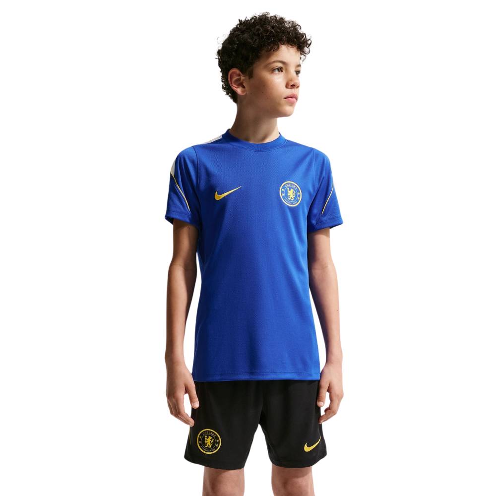 Nike Chelsea Strike Trainingsshirt 2026-2027 Kids Blauw Goudgeel Wit Nike Chelsea Strike Trainingsset 2026-2027 Kids Blauw Donkerblauw Goudgeel Wit