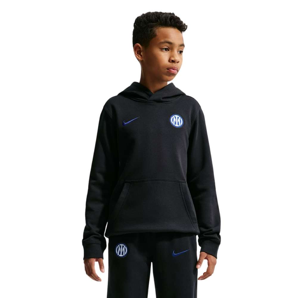 Nike Inter Milan Club Sportswear Hoodie 2026-2027 Kids Zwart Donkerblauw Nike Inter Milan Club Sportswear Hoodie 2026-2027 Kids Zwart Donkerblauw