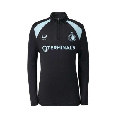 Castore Feyenoord Trainingstrui 1/4-Zip 2026-2027 Zwart Lichtblauw